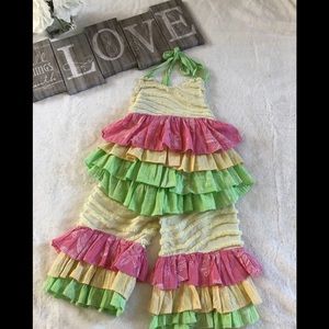 Custom chenille ruffled matching set